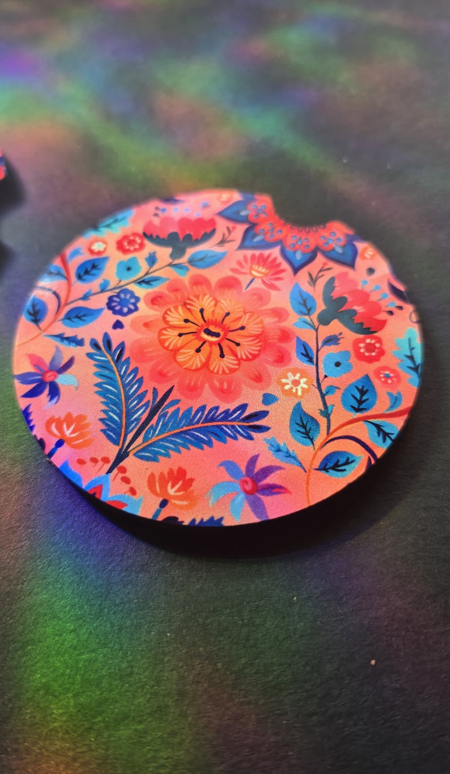 Floral Car Coaster - Pink