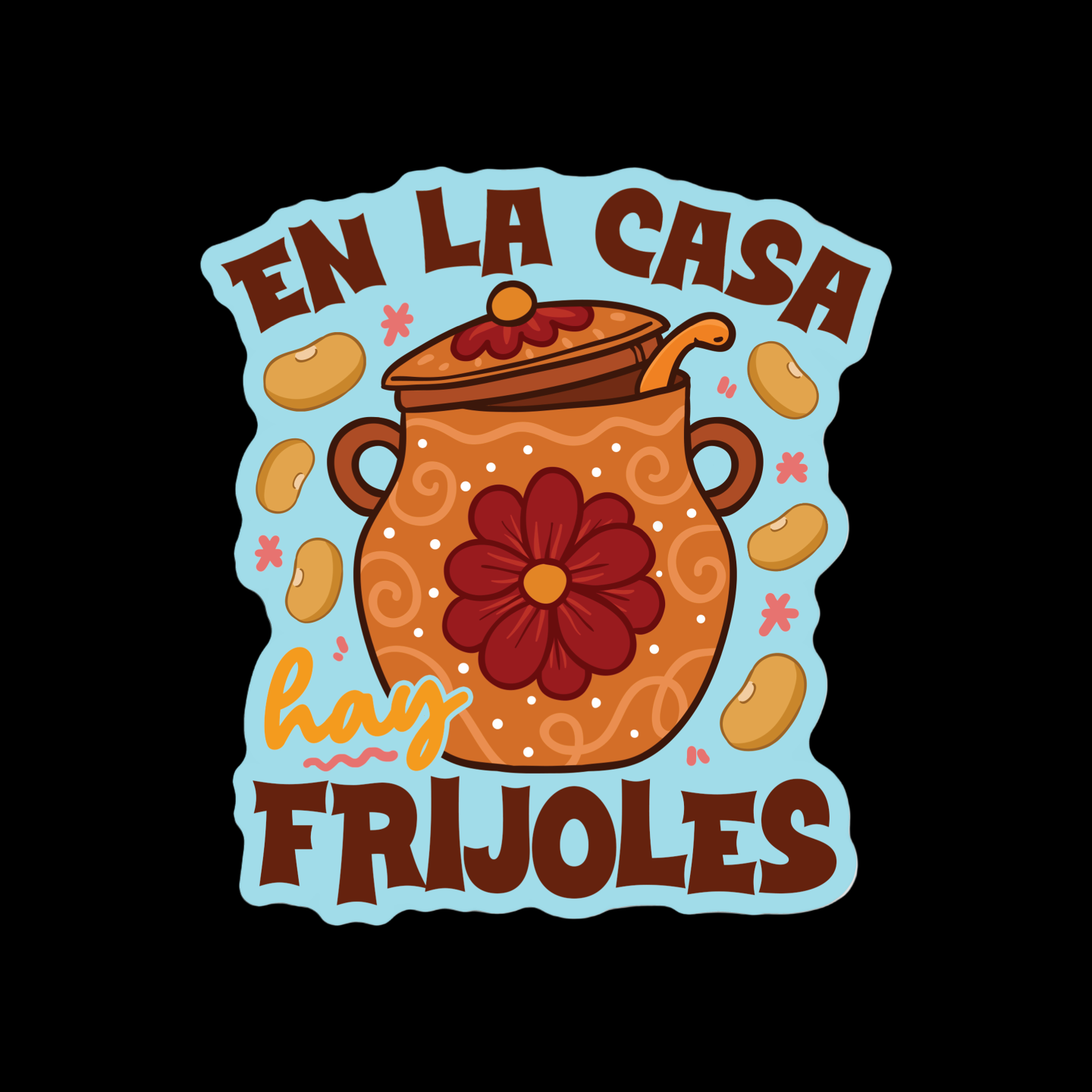 En La Casa Frijoles Mexican Textured Stickers