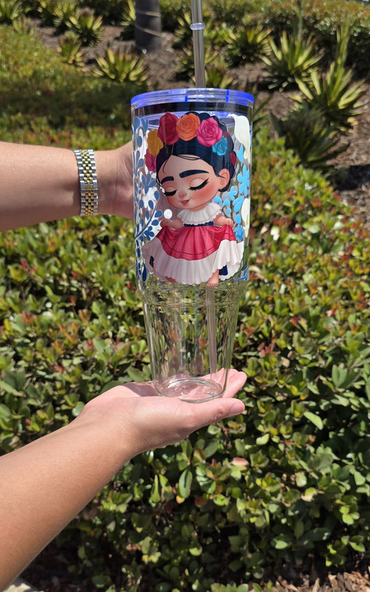 Kahlo tumbler with handle