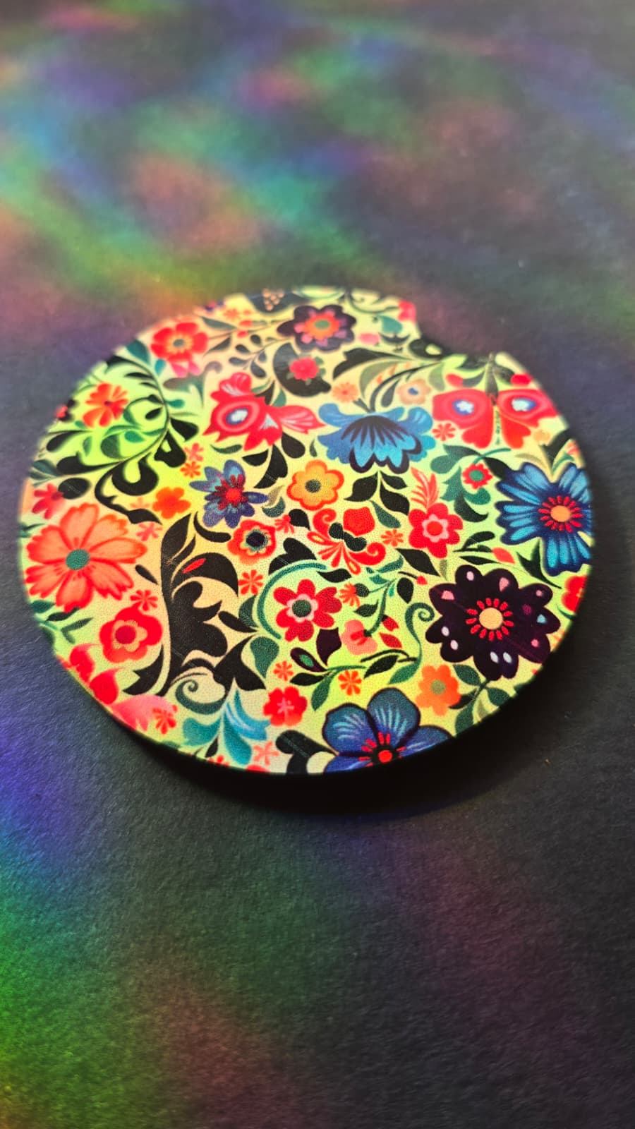 Floral Car Coaster - Green
