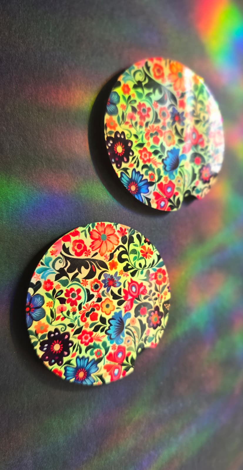 Floral Car Coaster - Green