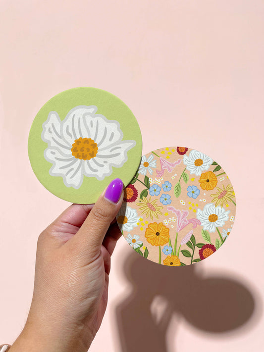Wildflowers Double-Sided Coaster Set of 4