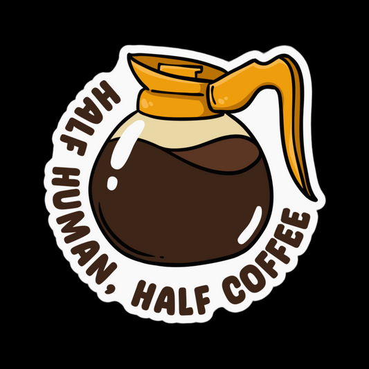 Coffee Half Human Half Coffee Vinyl Waterproof Stickers